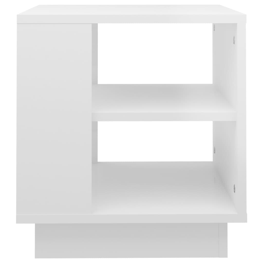 vidaXL Mesa de centro 40x40x43 cm madeira processada branco brilhante