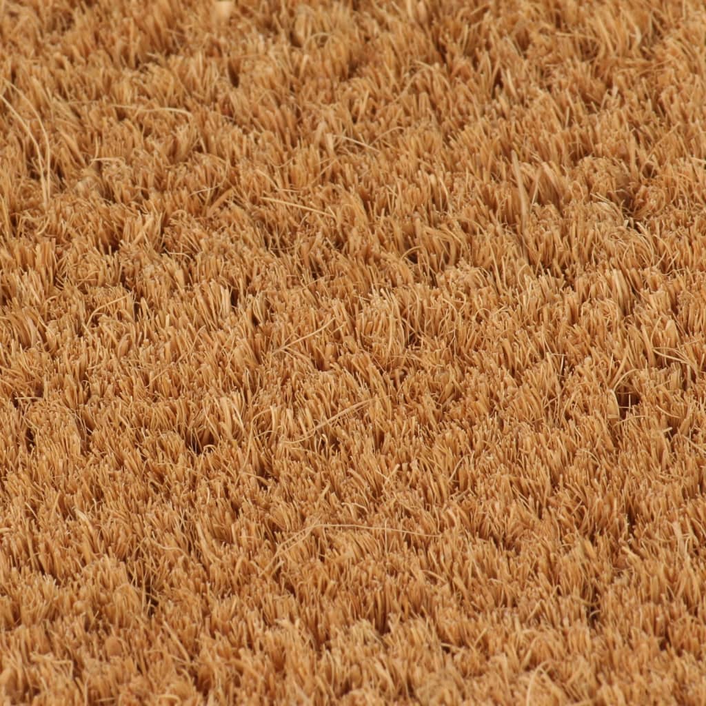 vidaXL Tapete de porta semicircular 60x90 cm fibra coco tufada natural