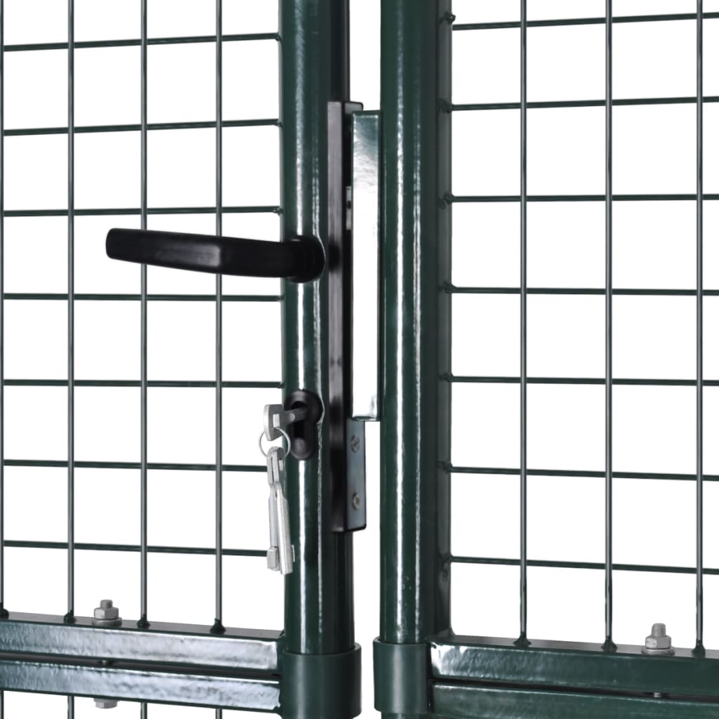 vidaXL Portão de vedação com porta dupla aço revestido a pó