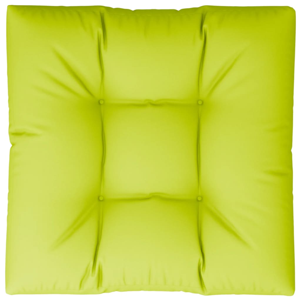 vidaXL Almofadão p/ sofá de paletes 80x80x12 cm tecido verde brilhante
