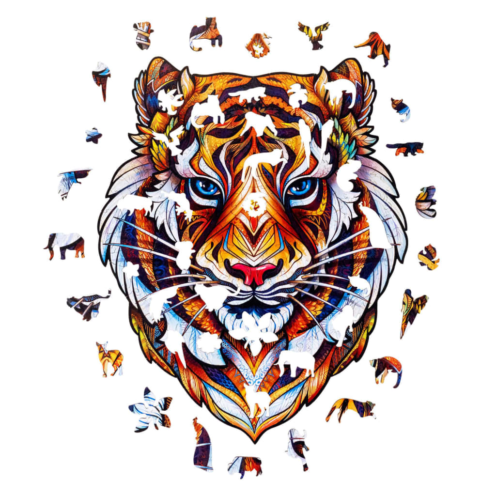 UNIDRAGON Puzzle de madeira 273 pcs Lovely Tiger King Size 30x38 cm