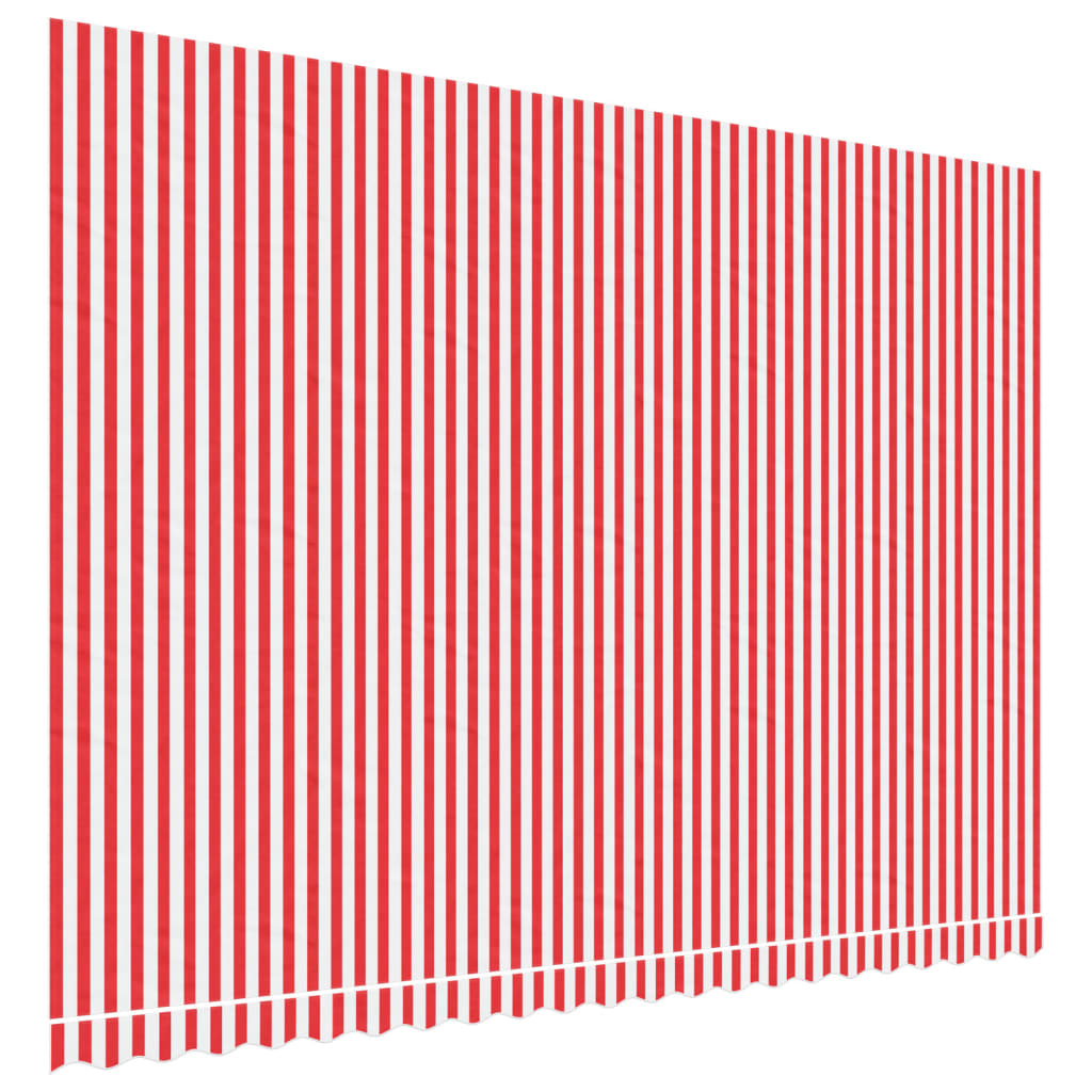 vidaXL Tecido de substituição p/ toldo 5x3,5 m riscas vermelho/branco