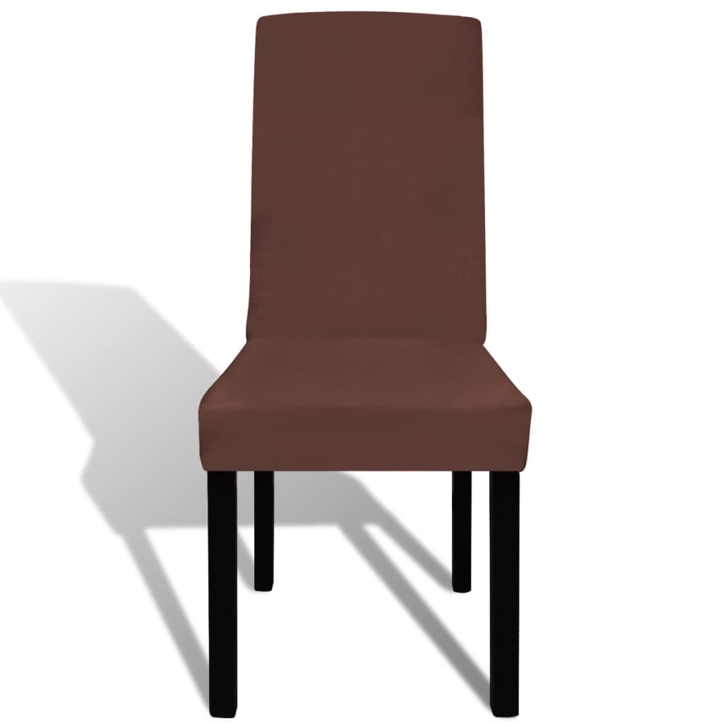 vidaXL Capa extensível para cadeira 6 pcs castanho