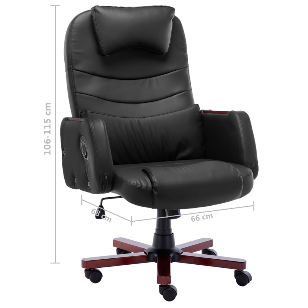vidaXL Cadeira de escritório em couro artificial preto