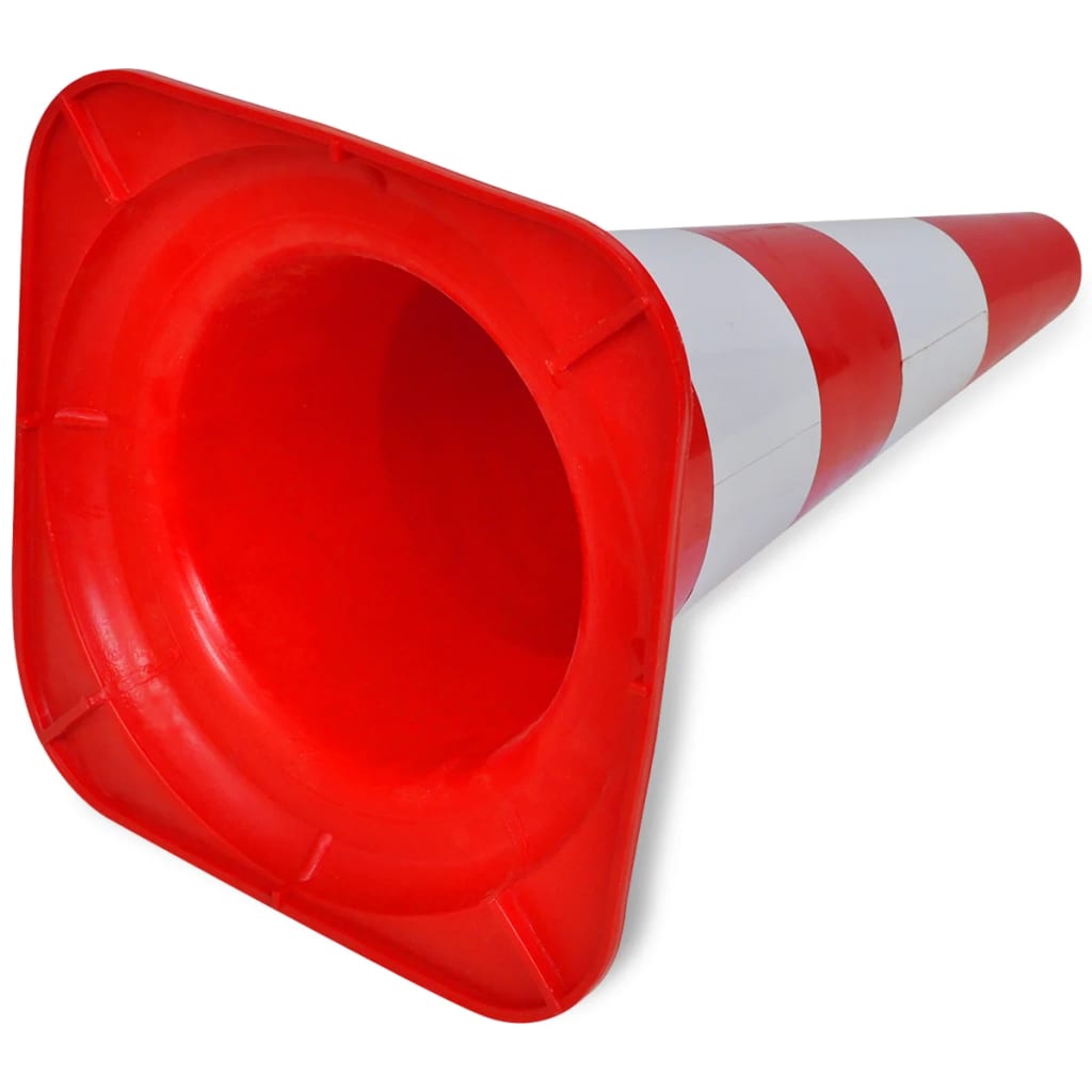 10 cones de sinalização viária reflexivos vermelho e branco, 50 cm