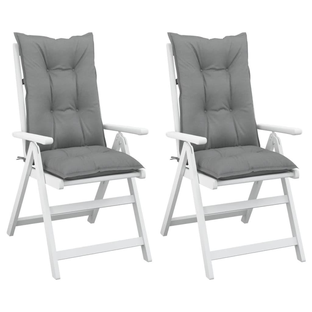 vidaXL Almofadões para cadeiras altas de jardim 2 pcs tecido cinzento