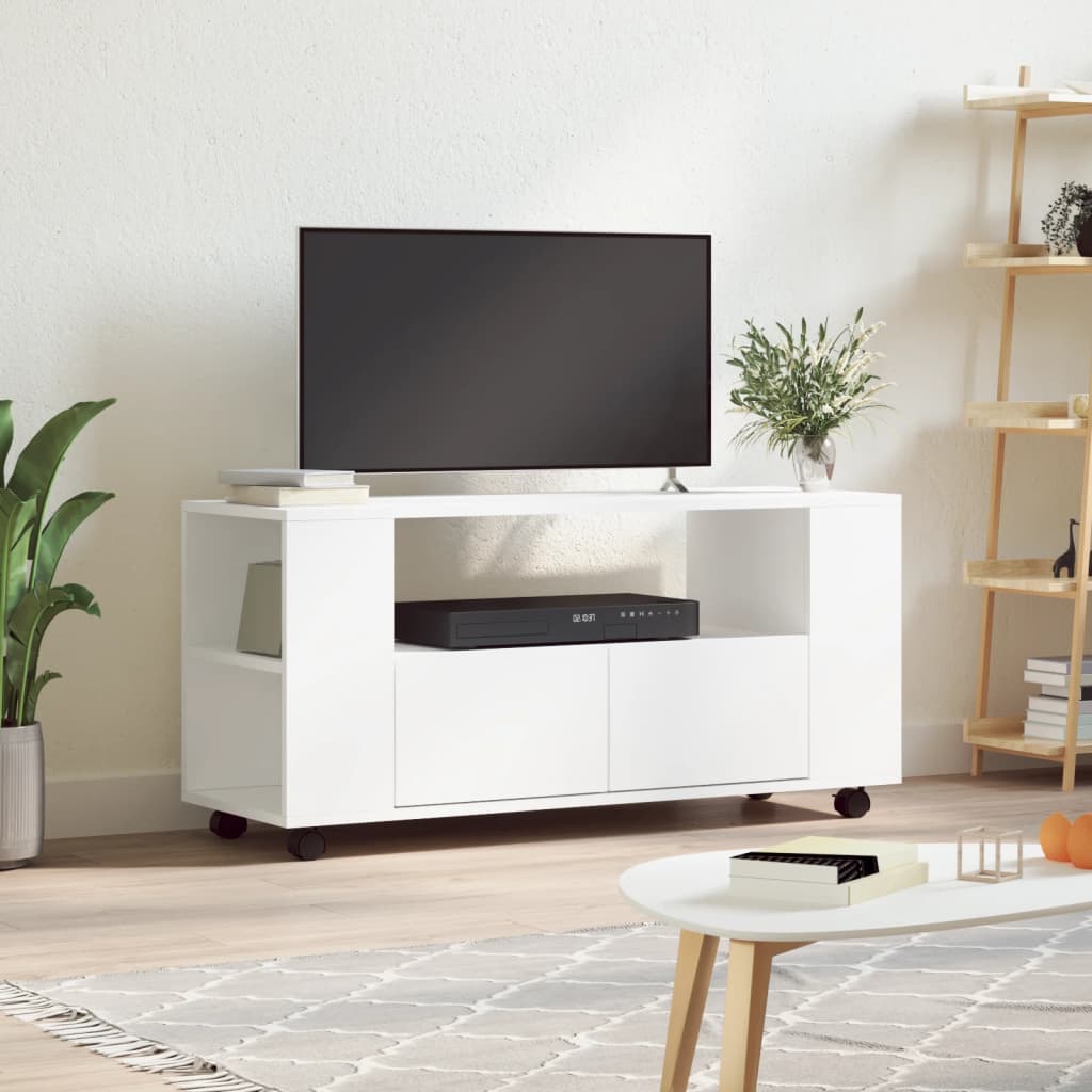 vidaXL Móvel de TV 102x34,5x43 cm derivados de madeira branco