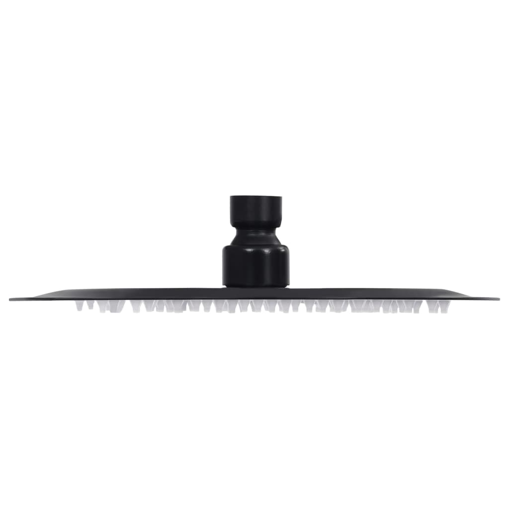 vidaXL Cabeça de chuveiro redonda 20 cm aço inoxidável preto