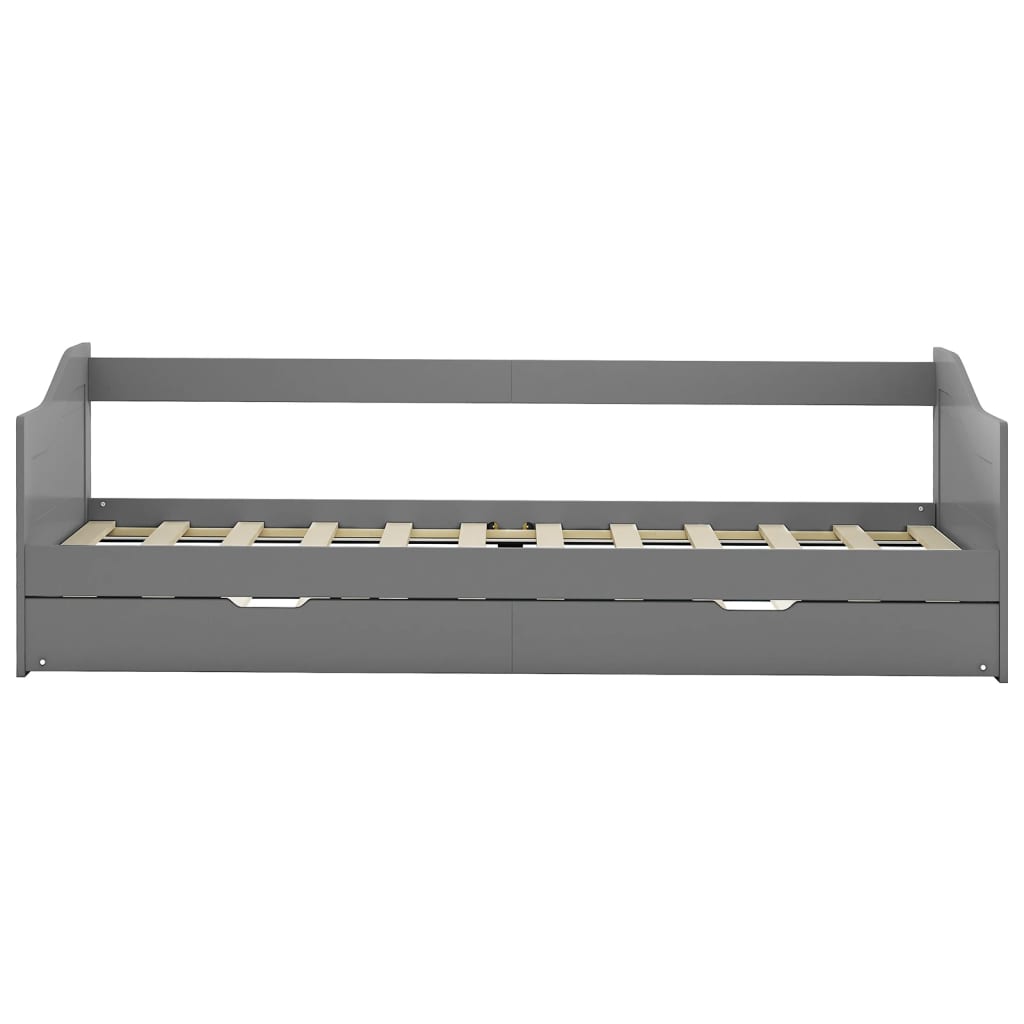 vidaXL Estrutura sofá-cama de puxar 90x200 cm madeira pinho cinzento