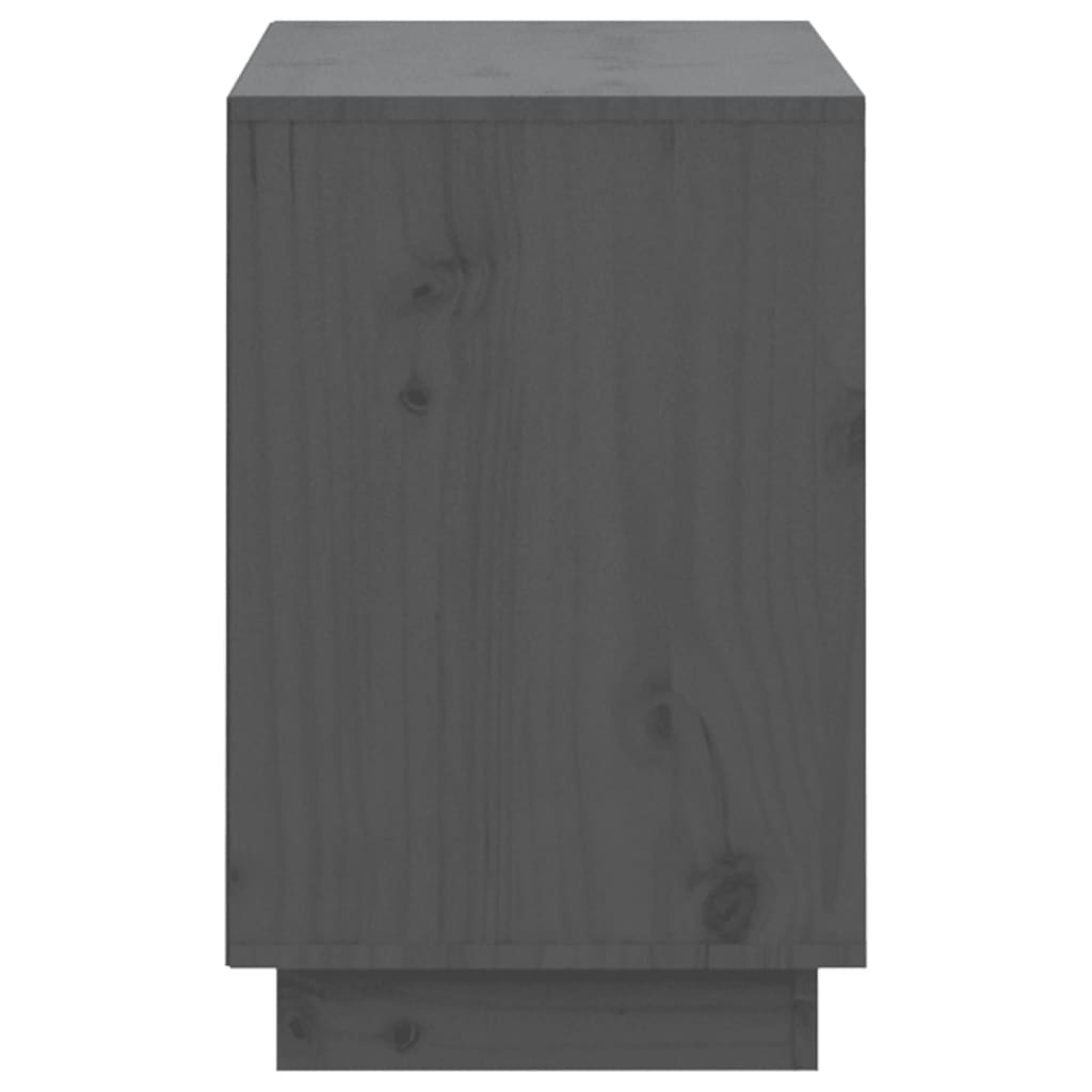 vidaXL Sapateira 110x34x52 cm madeira de pinho maciça cinzento