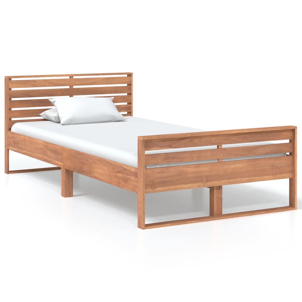 vidaXL Estrutura de cama 100x200 cm madeira de teca maciça