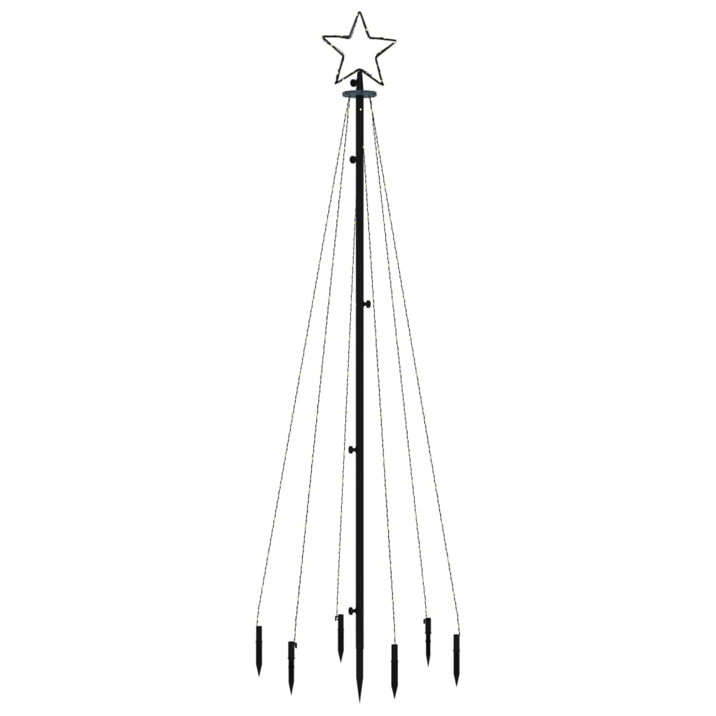 vidaXL Árvore de Natal com espeto 108 luzes LED 180 cm branco quente