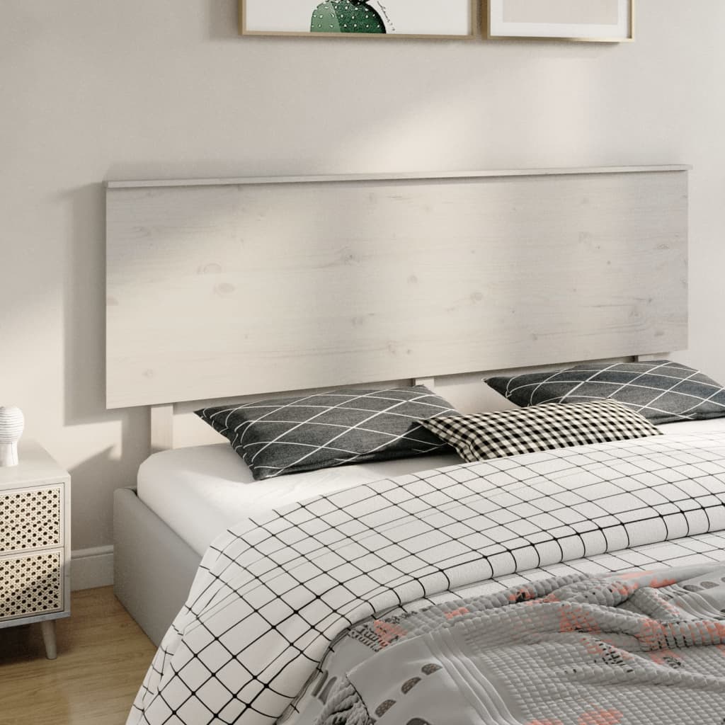 vidaXL Cabeceira de cama 184x6x82,5 cm pinho maciço branco