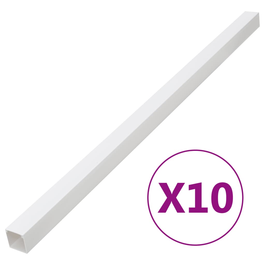 vidaXL Calhas para cabos 60x40 mm 10 m PVC