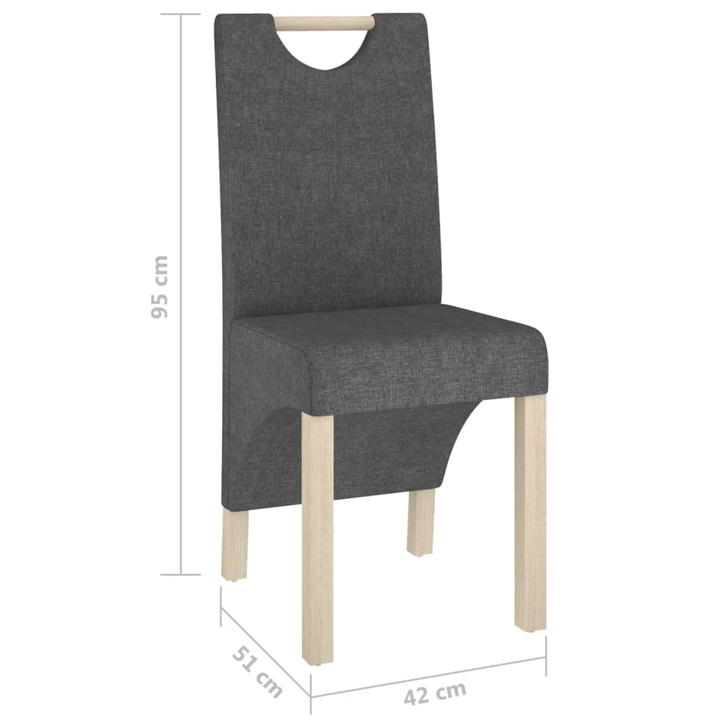 vidaXL Cadeiras de jantar 2 pcs em tecido cinzento-escuro