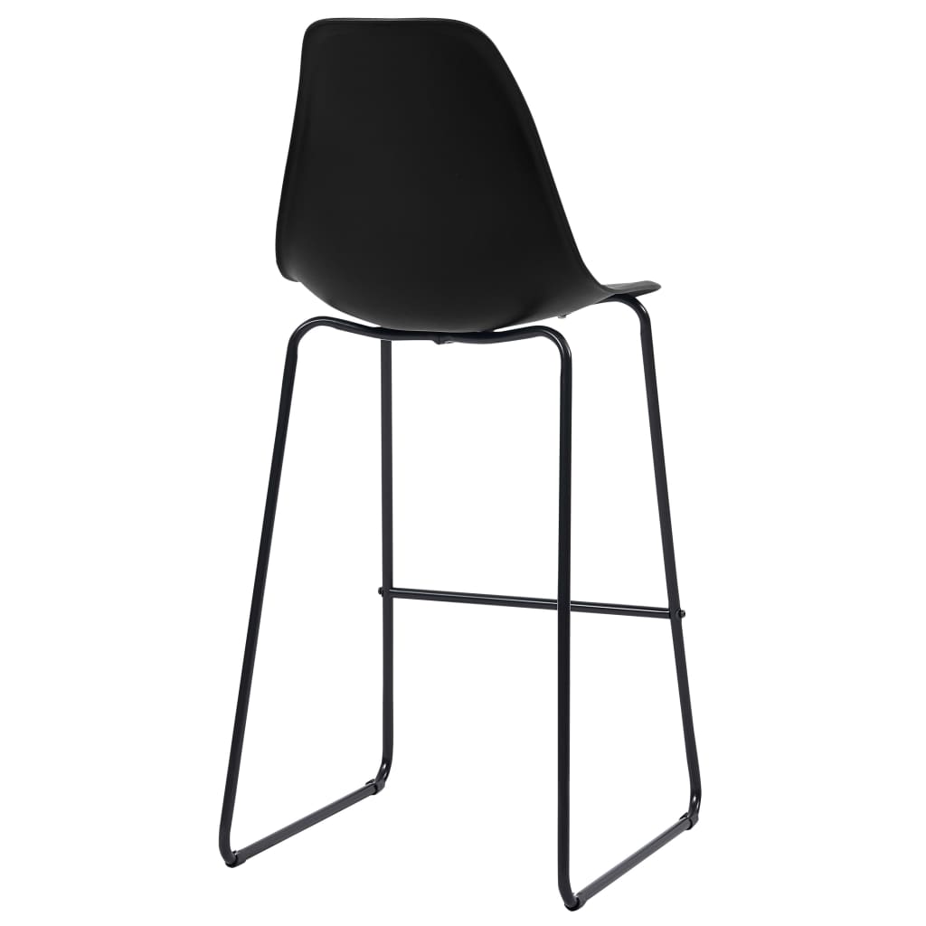 vidaXL Cadeiras de bar 4 pcs plástico preto