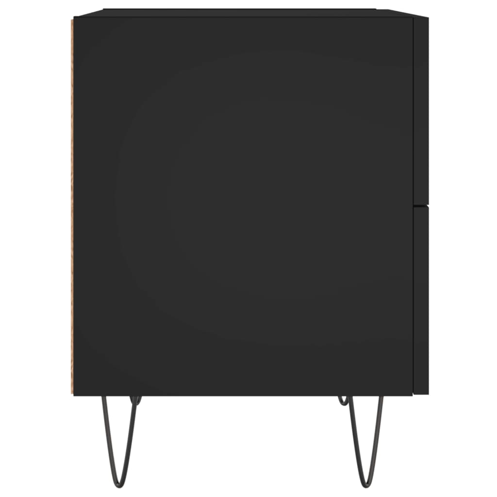 vidaXL Mesa de cabeceira 40x35x47,5 cm derivados de madeira preto