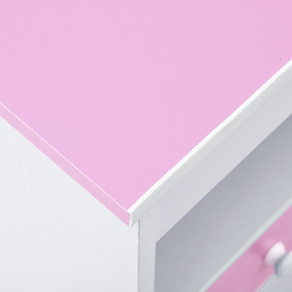 vidaXL Secretária/estirador desenho para crianças rosa e branco