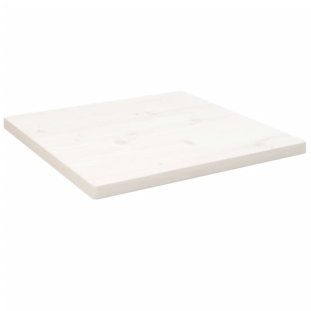 vidaXL Tampo de mesa quadrado 50x50x2,5 cm pinho maciço branco