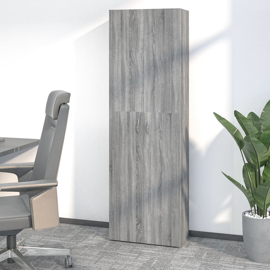 vidaXL Armário escritório 60x32x190cm derivado madeira cinzento sonoma