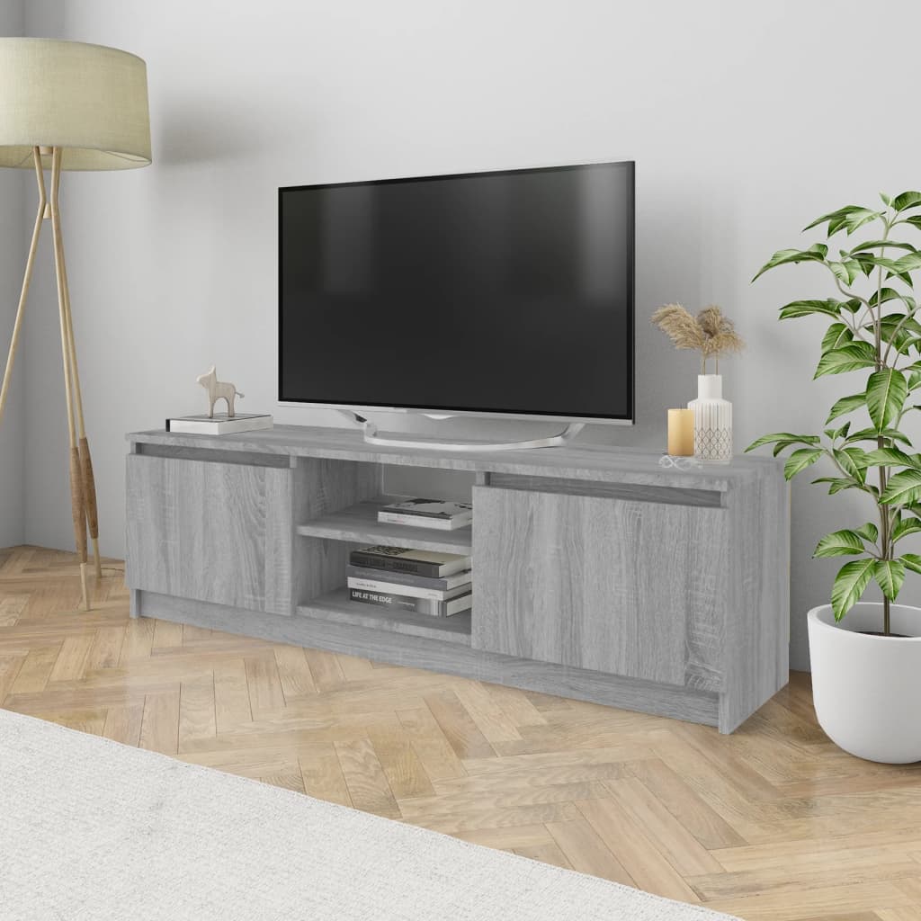 vidaXL Móvel de TV 120x30x35,5 cm derivados de madeira cinzento sonoma