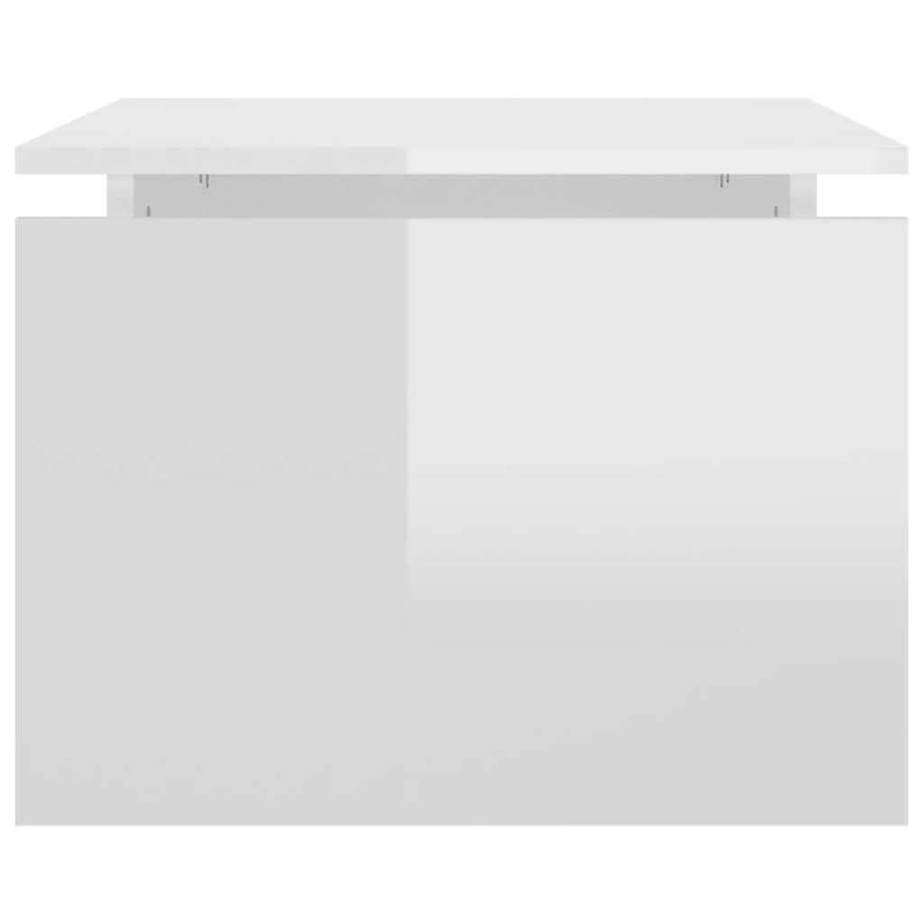 vidaXL Mesa de centro 68x50x38 cm contraplacado branco brilhante