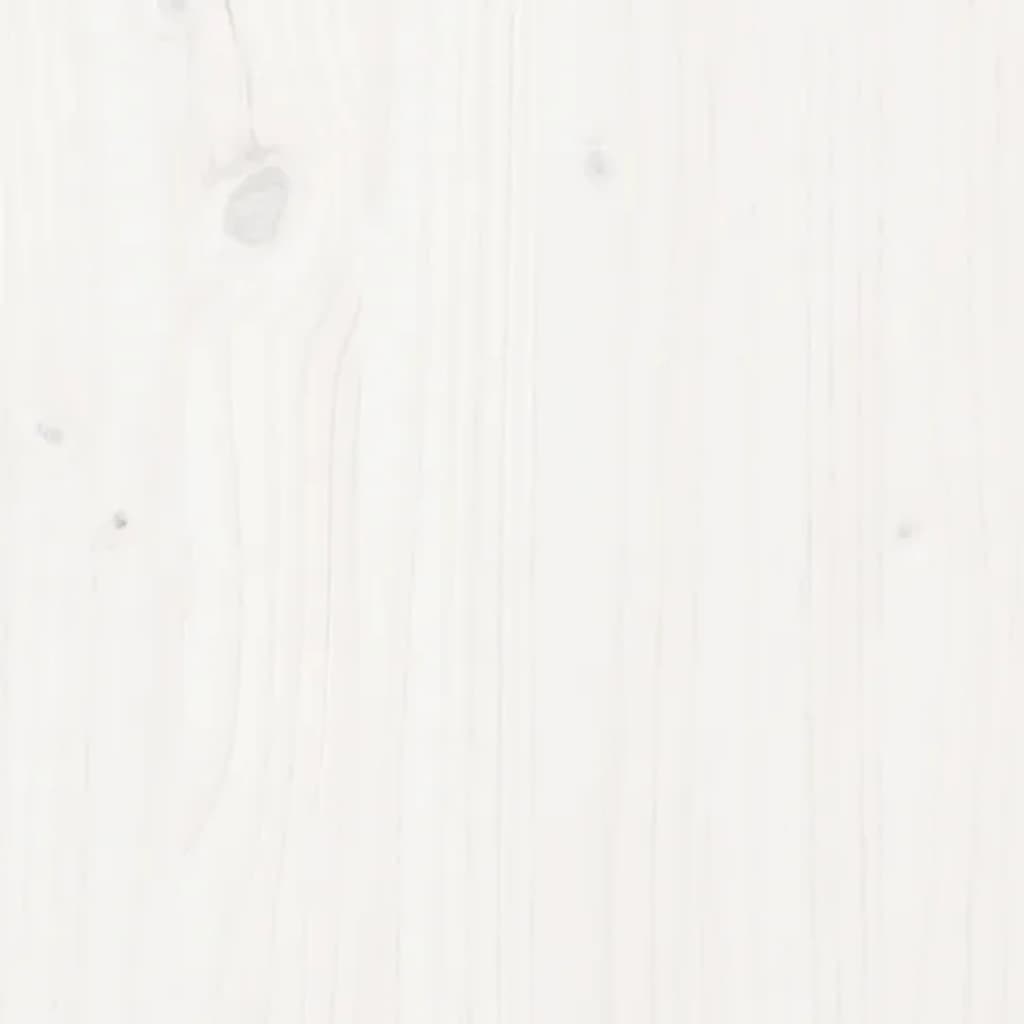 vidaXL Mesa de cabeceira 40x35x50 cm madeira de pinho maciça branco