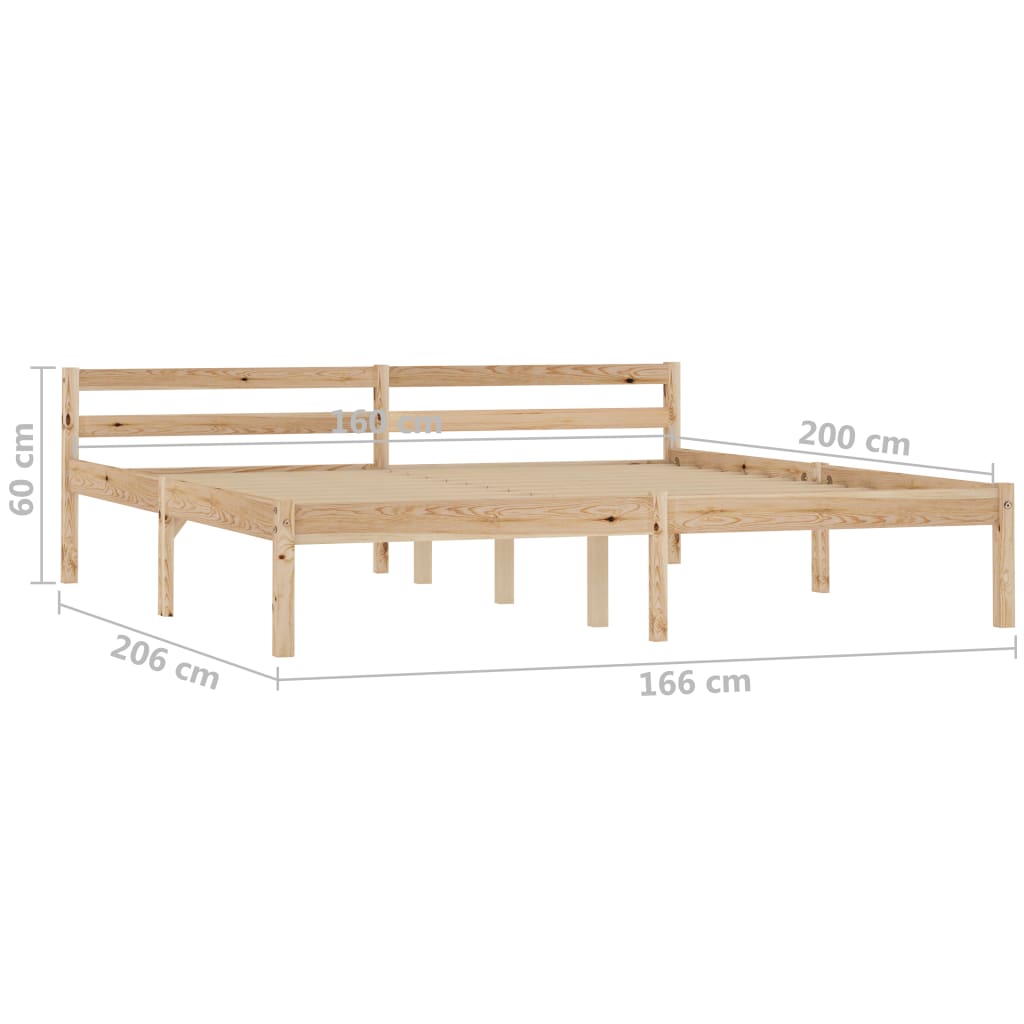 vidaXL Estrutura de cama 160x200 cm madeira pinho maciço