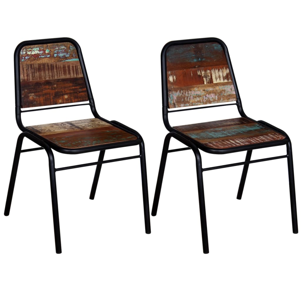 vidaXL Cadeiras de jantar 2 pcs madeira recuperada maciça