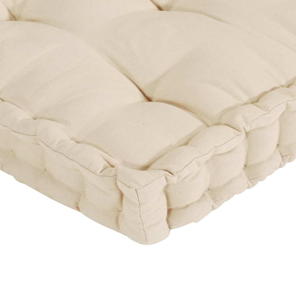vidaXL Almofadões para sofá de paletes 6 pcs algodão bege
