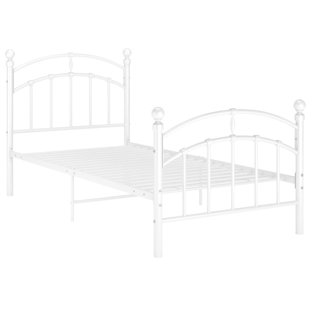 vidaXL Estrutura de cama metal 90x200 cm branco