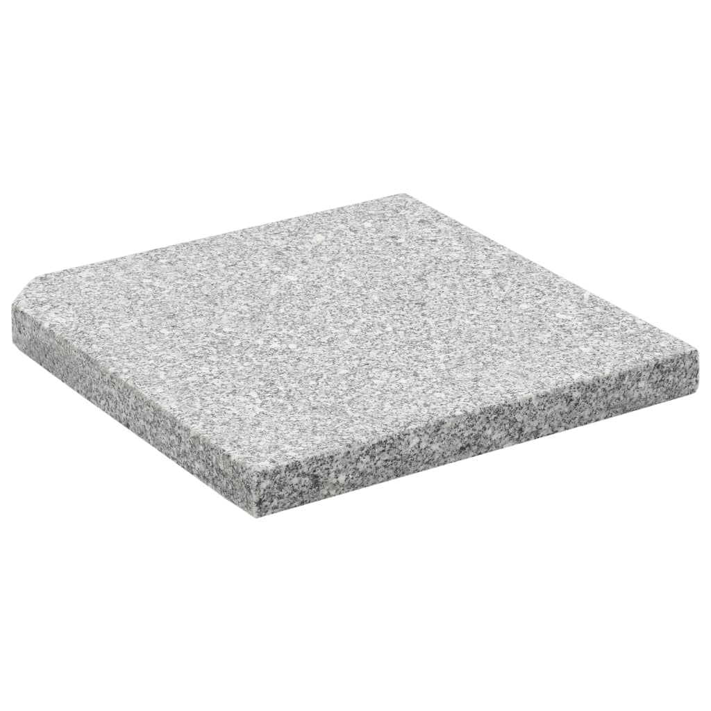 vidaXL Placas peso guarda-sol quadradas 4 pcs granito 100 kg cinzento