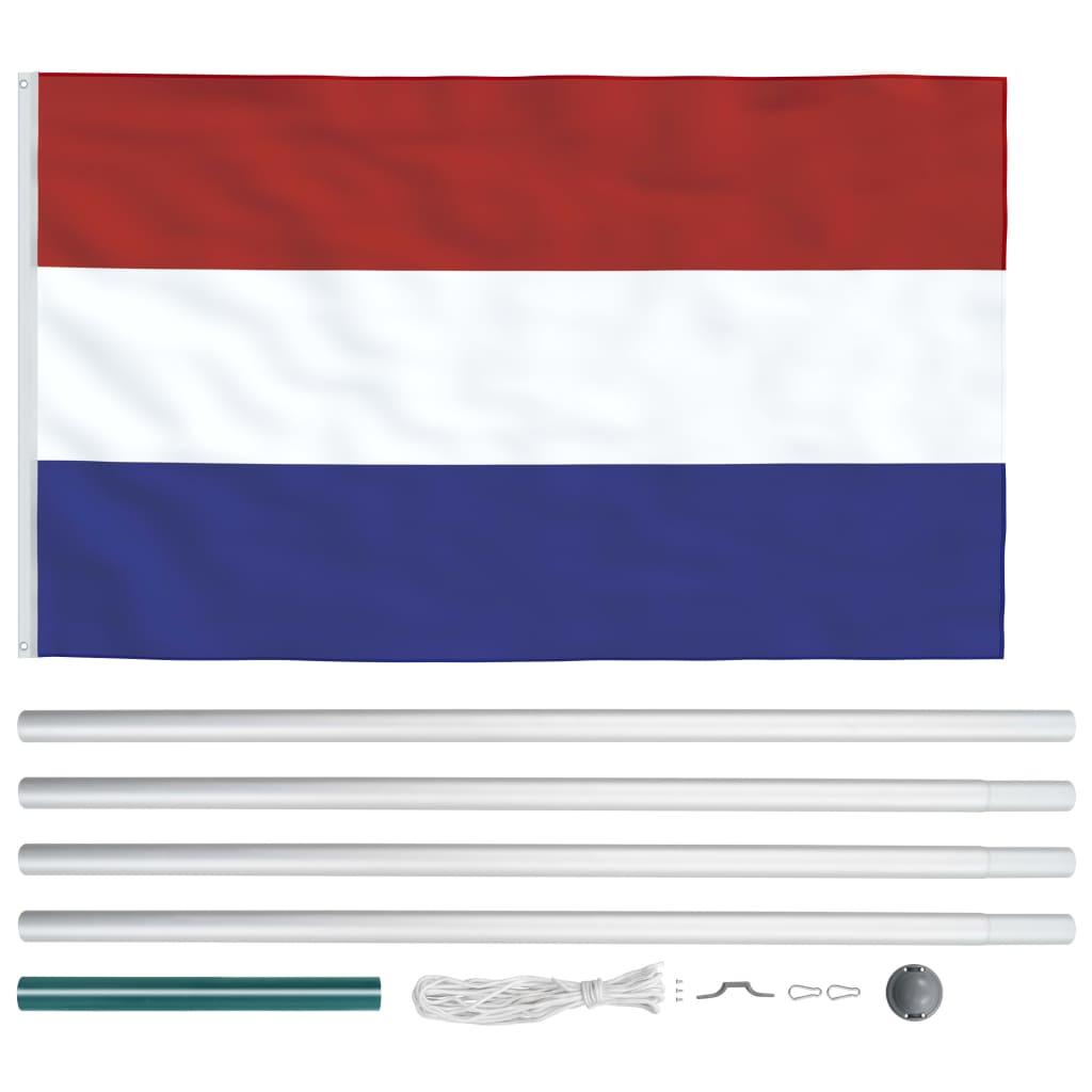 vidaXL Bandeira dos Países Baixos com mastro de alumínio 6,2 m