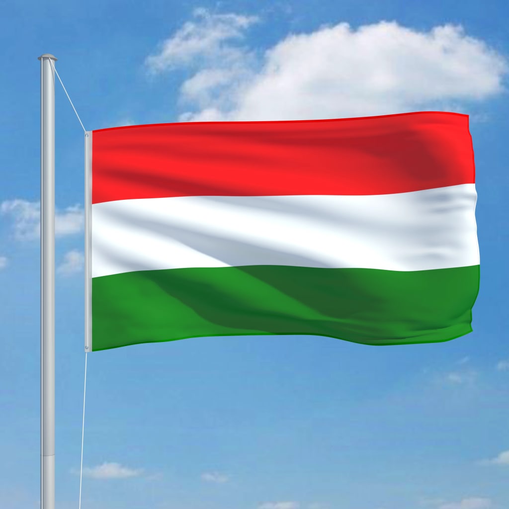 vidaXL Bandeira da Hungria com mastro de alumínio 6,2 m