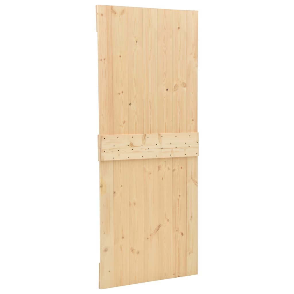 vidaXL Porta de correr com ferragens 80x210 cm madeira de pinho maciça