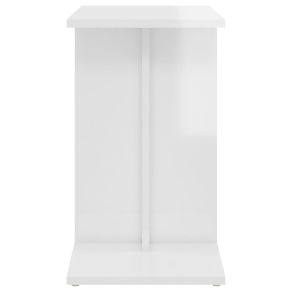 vidaXL Mesa de apoio 50x30x50 cm contraplacado branco brilhante