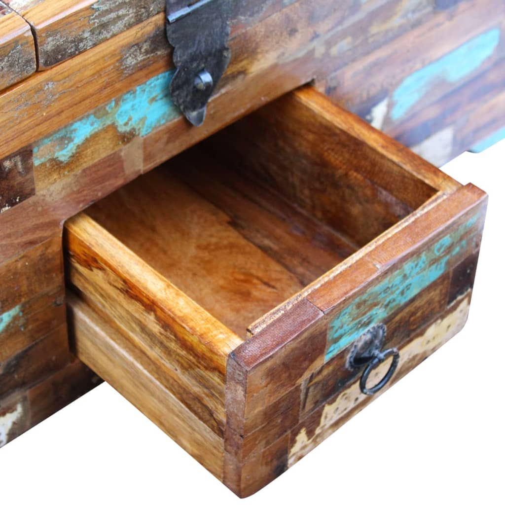 vidaXL Mesa de centro baú/caixa 80x40x35cm madeira reciclada maciça