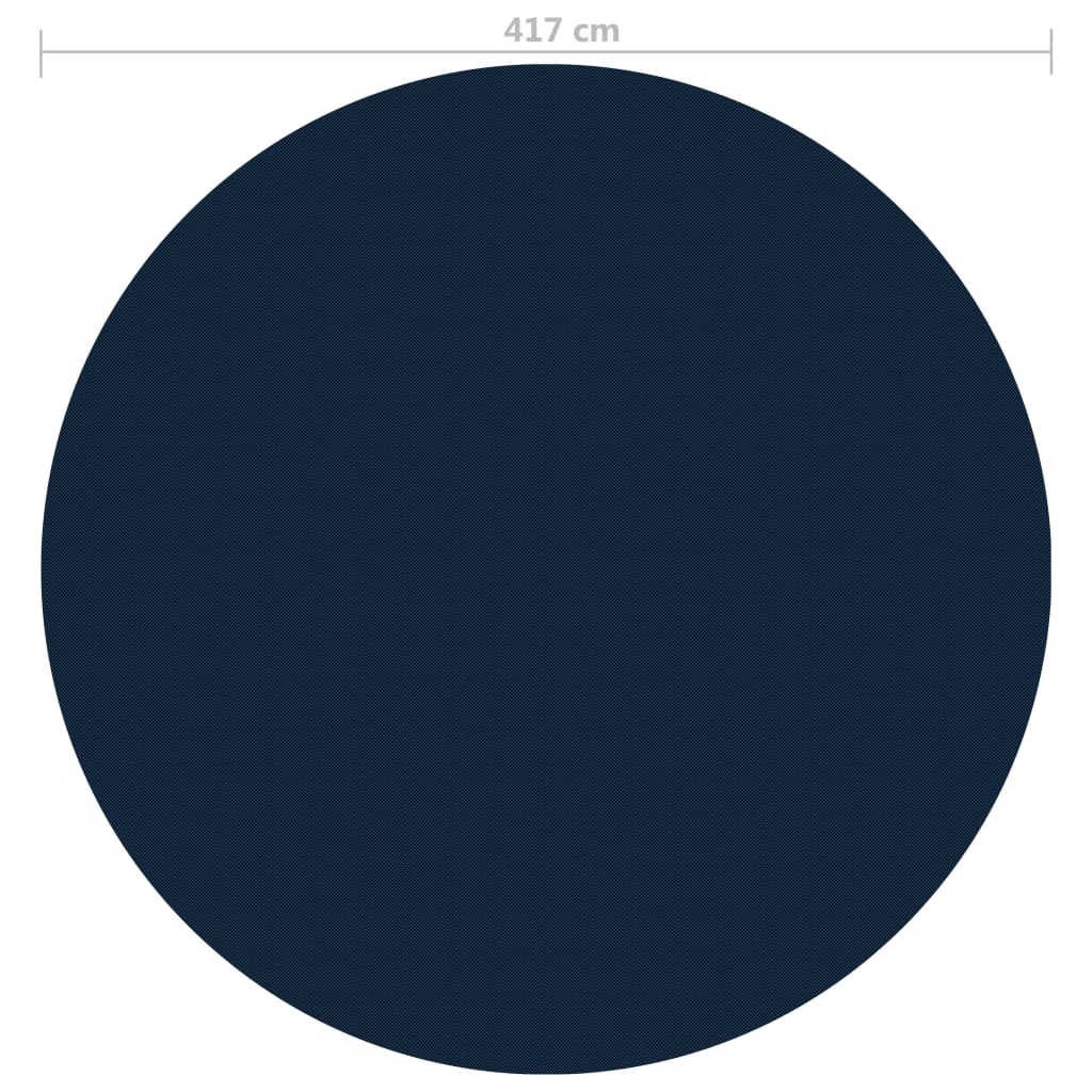 vidaXL Película p/ piscina PE solar flutuante 417 cm preto e azul