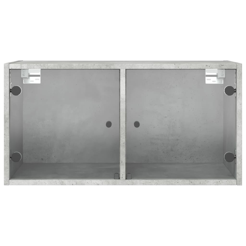 vidaXL Armário de parede c/ portas de vidro 68,5x37x35cm cinza cimento