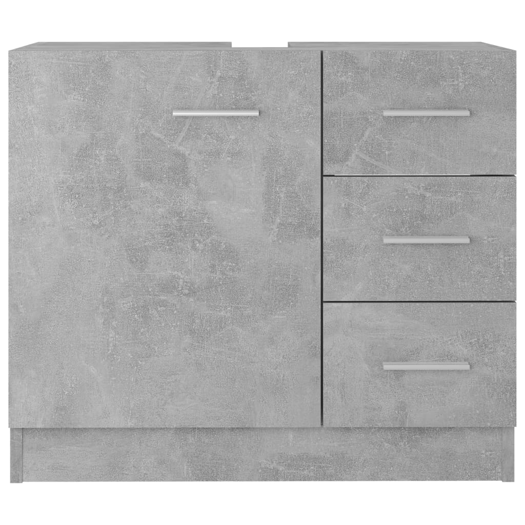 vidaXL Armário de lavatório 63x30x54 cm contraplacado cinzento cimento