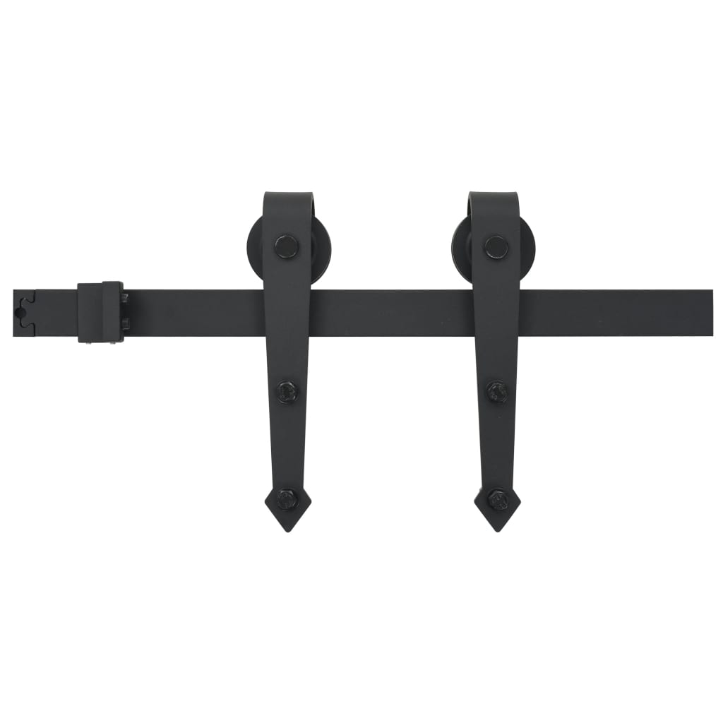 vidaXL Kit de ferragens para porta deslizante 183 cm aço preto