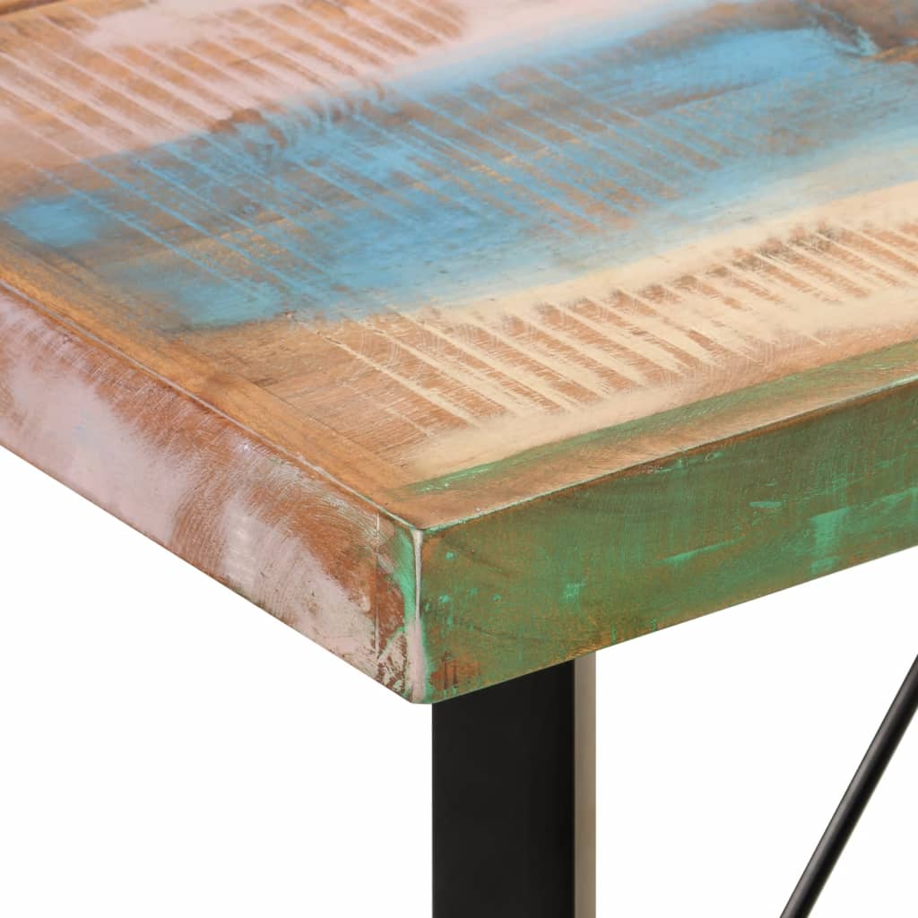 vidaXL Mesa de bar 150x70x107 cm madeira recuperada maciça e ferro