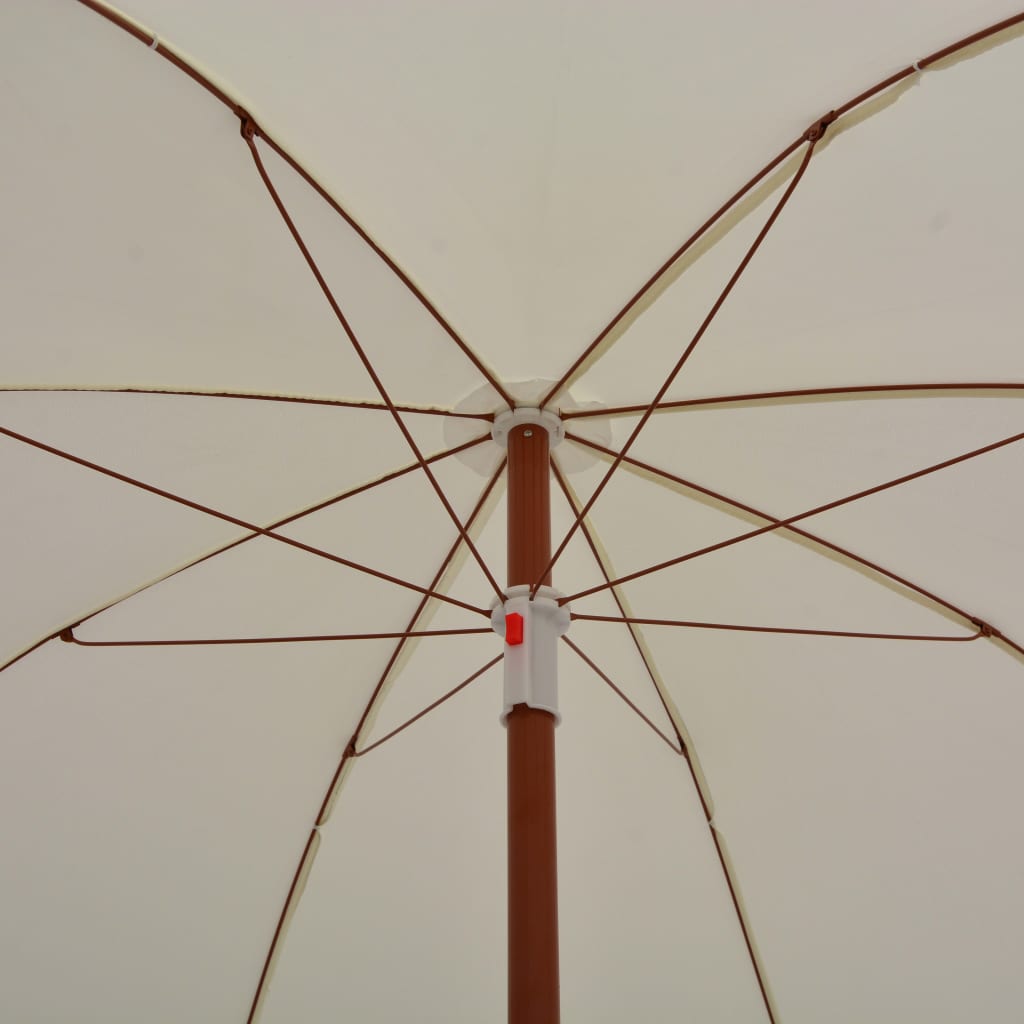 vidaXL Guarda-sol com mastro de aço 180 cm cor areia