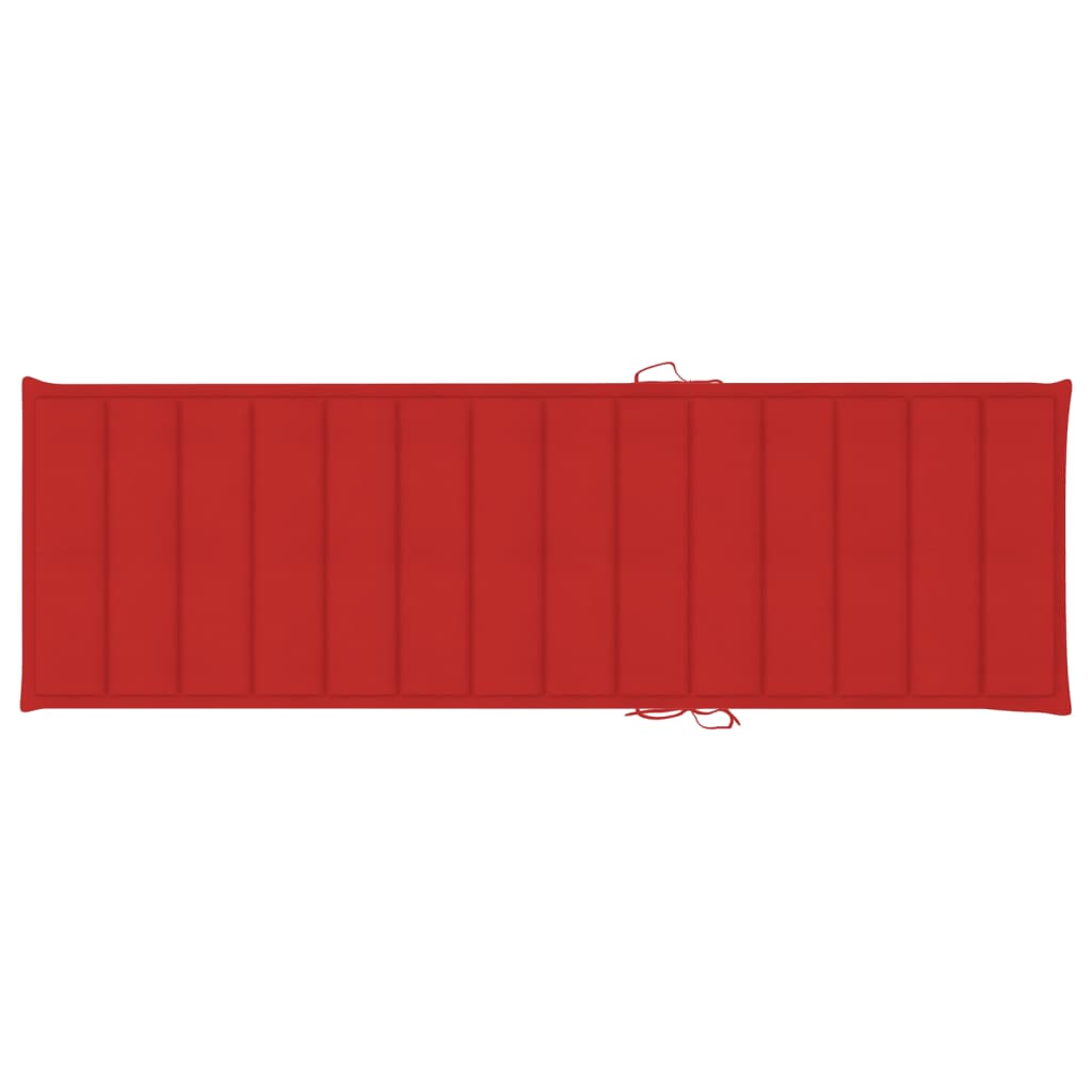 vidaXL Espreguiçadeira com almofadão vermelho pinho impregnado