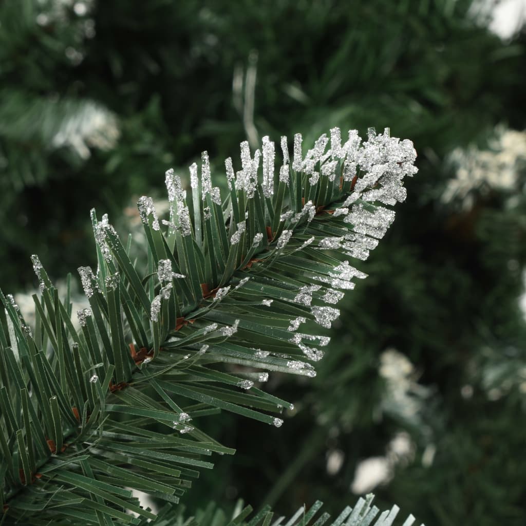 vidaXL Árvore de Natal artificial com pinhas e brilho branco 210 cm