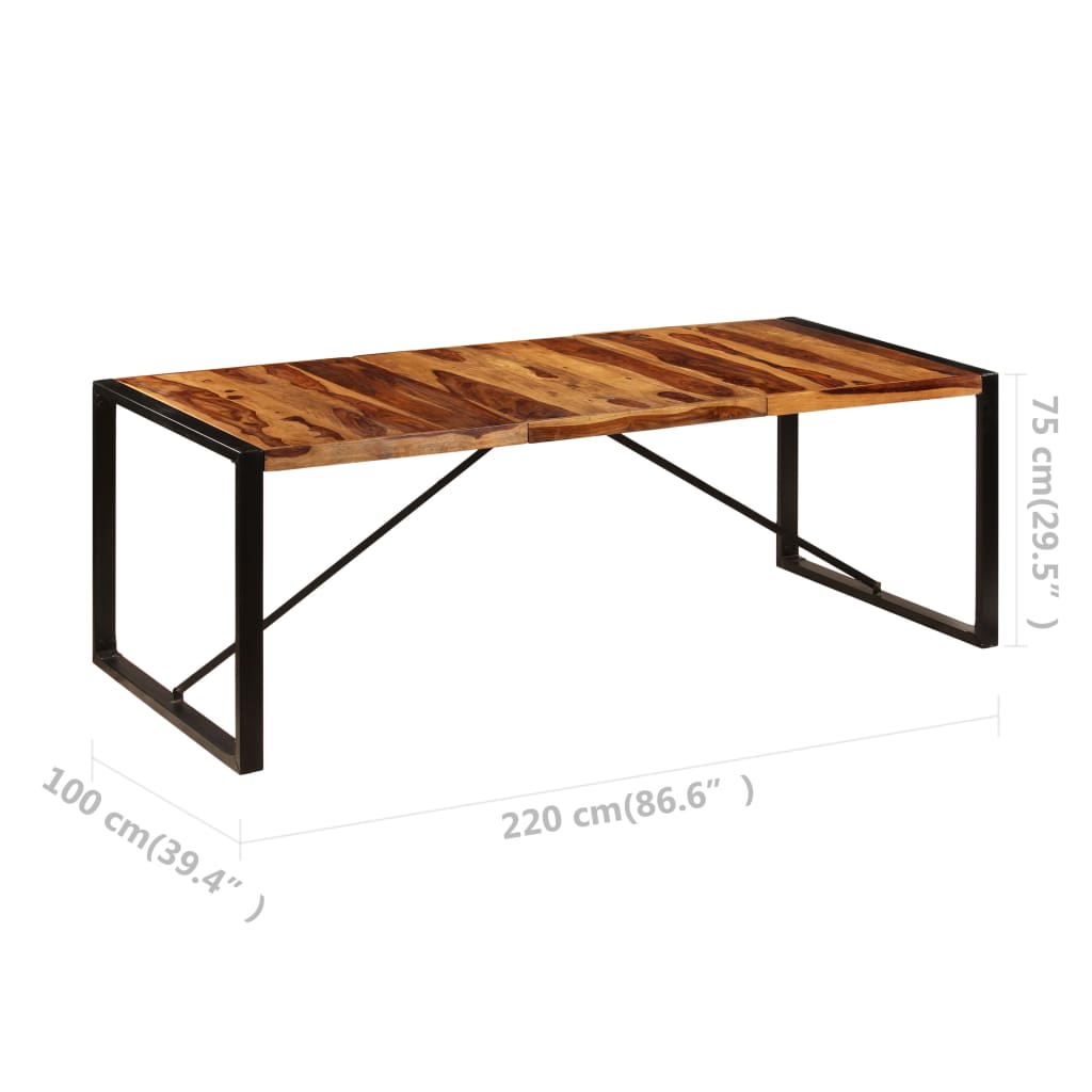 vidaXL Mesa de jantar 220x100x75 cm madeira de sheesham maciça