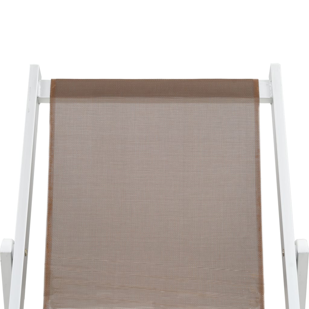 vidaXL Cadeiras de praia dobráveis 2 pcs alumínio e textilene castanho