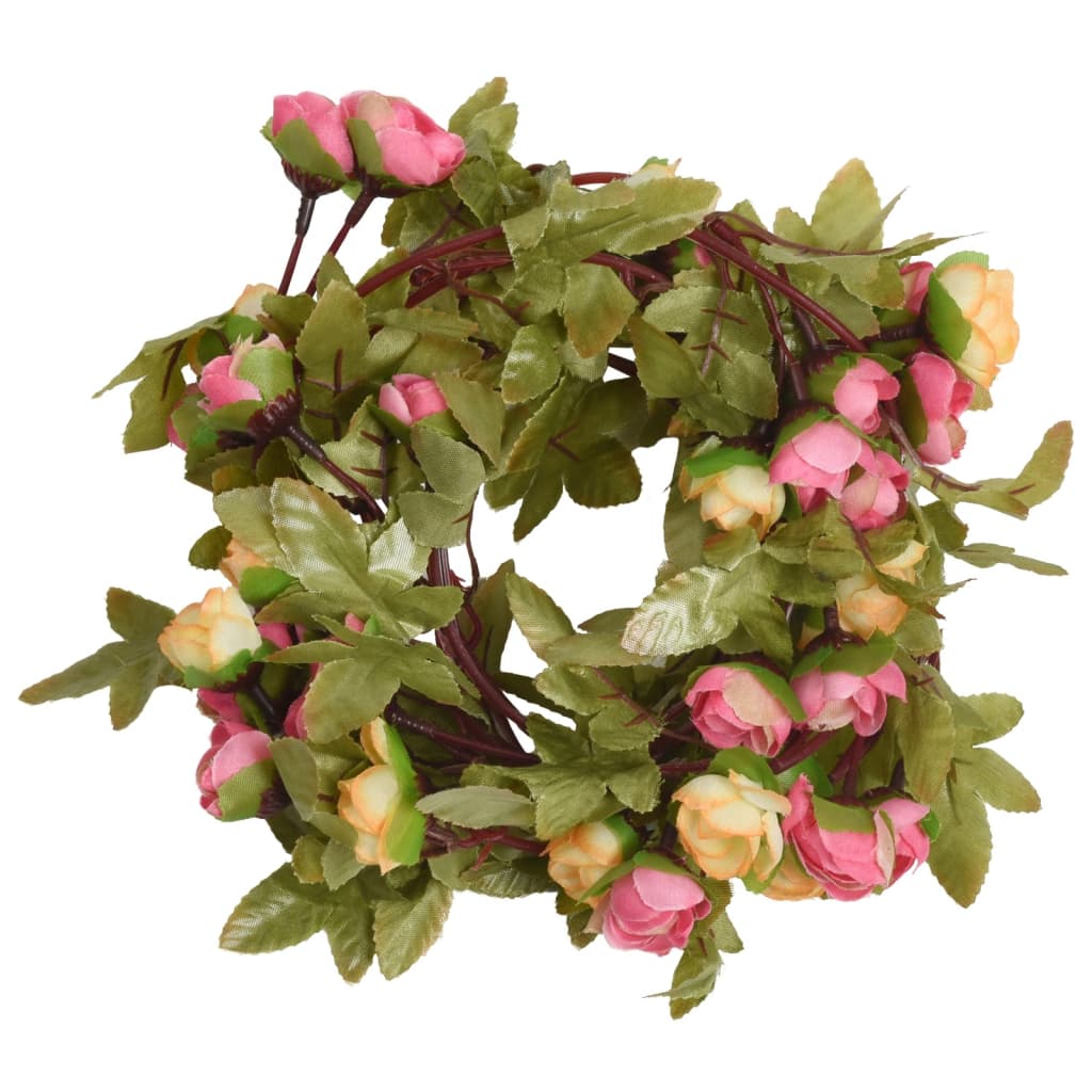 vidaXL Grinaldas de flores artificiais 6 pcs 215 cm rosa