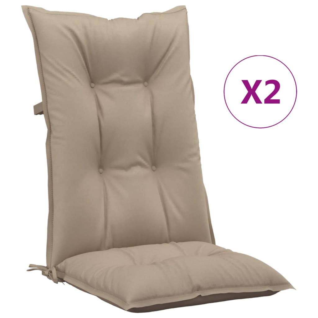 vidaXL Almofadões p/ cadeiras altas de jardim 2 pcs tecido cinza-acas.