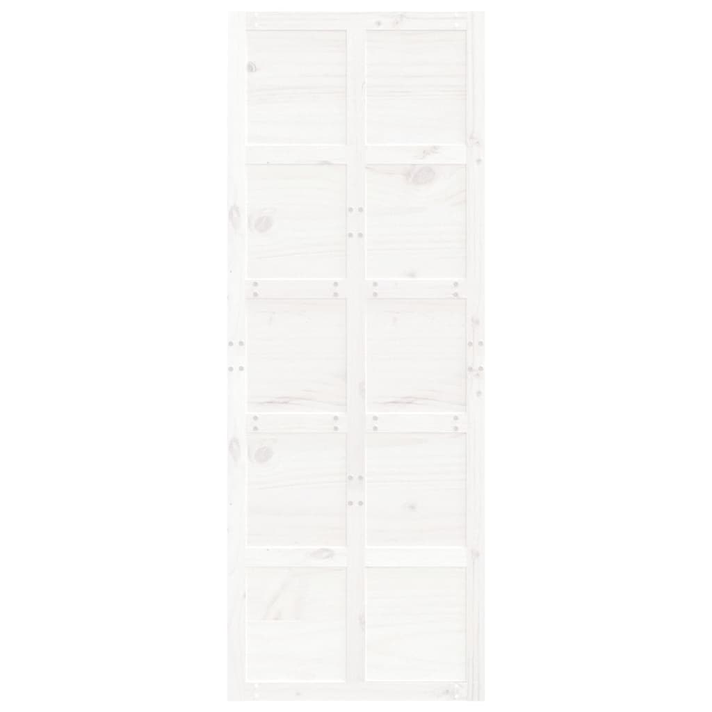 vidaXL Porta de celeiro 80x1,8x214 cm madeira de pinho maciça branco